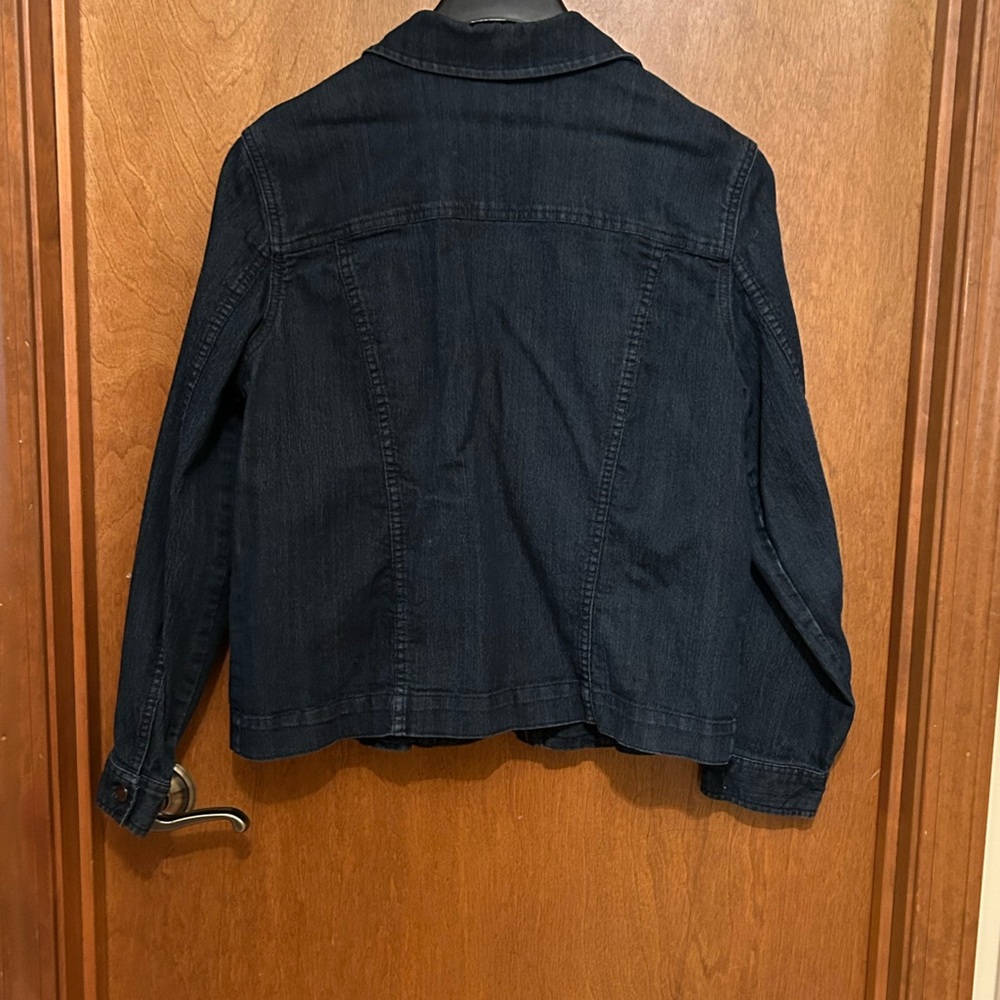 Dark blue stretch Denim Jean Jacket size xl - Picture 4 of 5